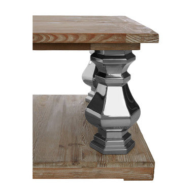 Richmond White Washed Pine Wood Coffee Table - Image 4