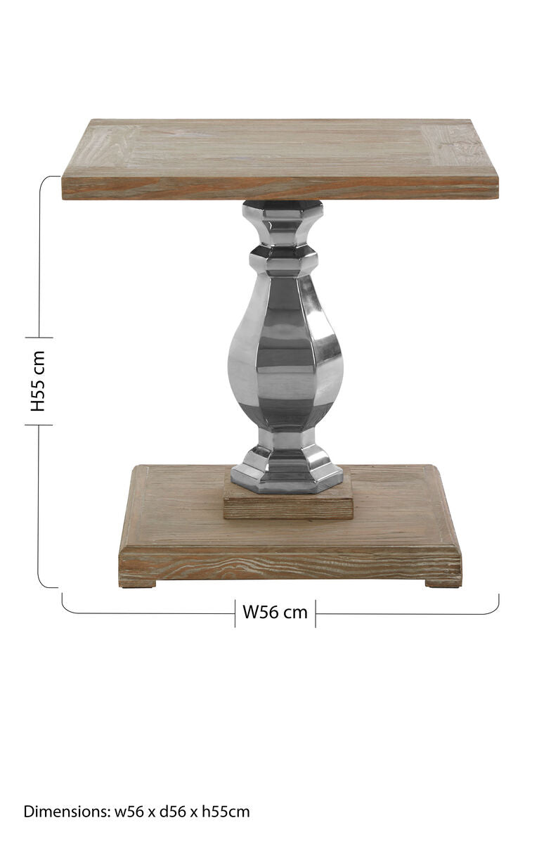 Richmond White Washed Pine Wood Side Table - Image 6