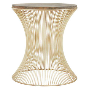 Templar Mango Wood and Gold Finish Side Table