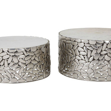 Templar Set Of 2 Antique Pewter Side Tables - Image 6
