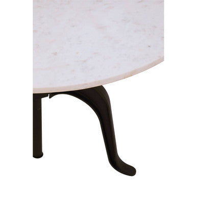 Vasco Three Leg Small White Marble Iron Table