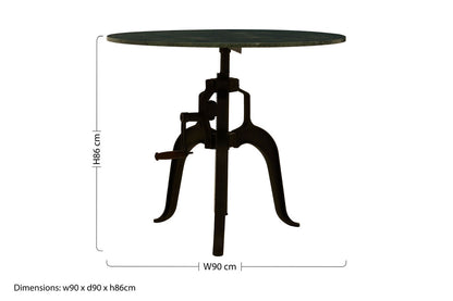 Vasco Three Leg Small Green Marble Iron Table