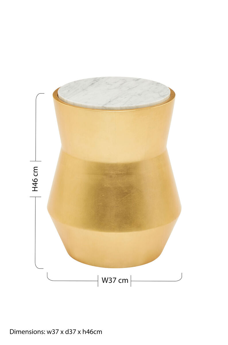 Lino Small Gold Drum Side Table - Image 10