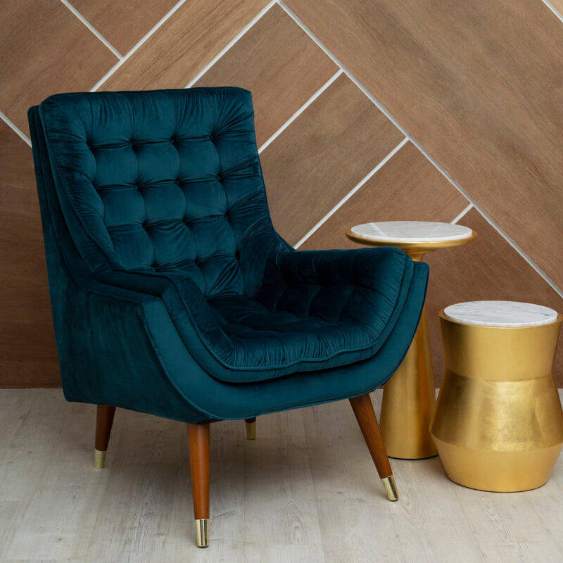 Lino Small Gold Drum Side Table