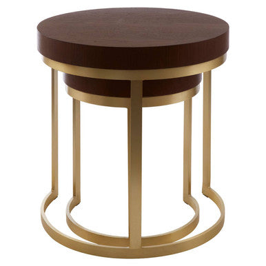 Villi Set of Two Walnut Wood Nesting Tables - Image 5