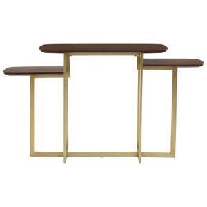 Villi Walnut Wood Veneer 3 Tier Console Table