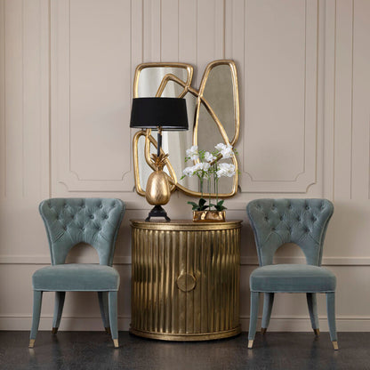 Villi Blue Velvet Tufted Dining Chair