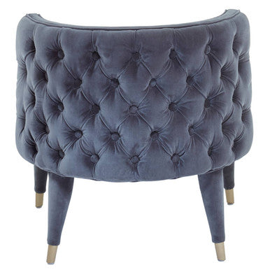Villi Grey Velvet Tufted Curved Chair