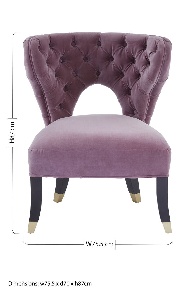 Villi Lilac Velvet Accent Chair