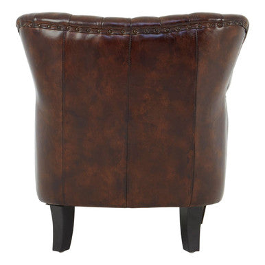 Victor Winged Brown Leather Armchair - Image 6