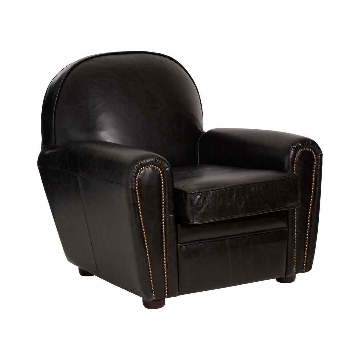 Victor Black Leather Classic Armchair