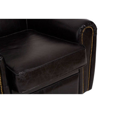 Victor Black Leather Classic Armchair