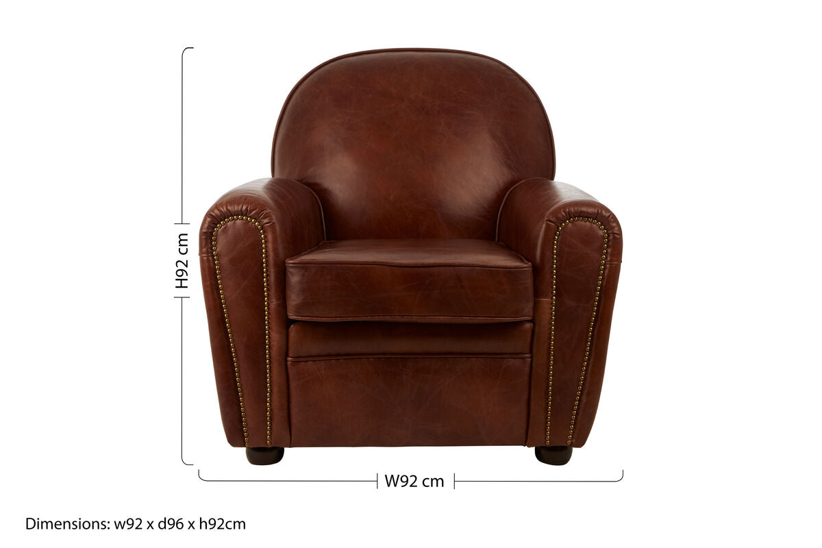 Victor Brown Leather Classic Armchair