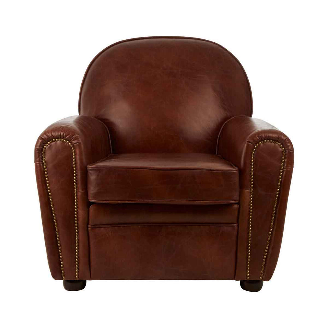 Victor Coffee Leather Classic Armchair