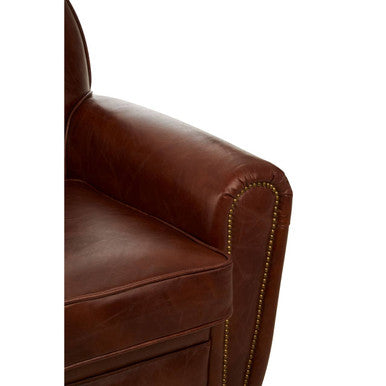 Victor Brown Leather Classic Armchair - Image 6