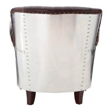 Victor Brown Leather Armchair - Image 4