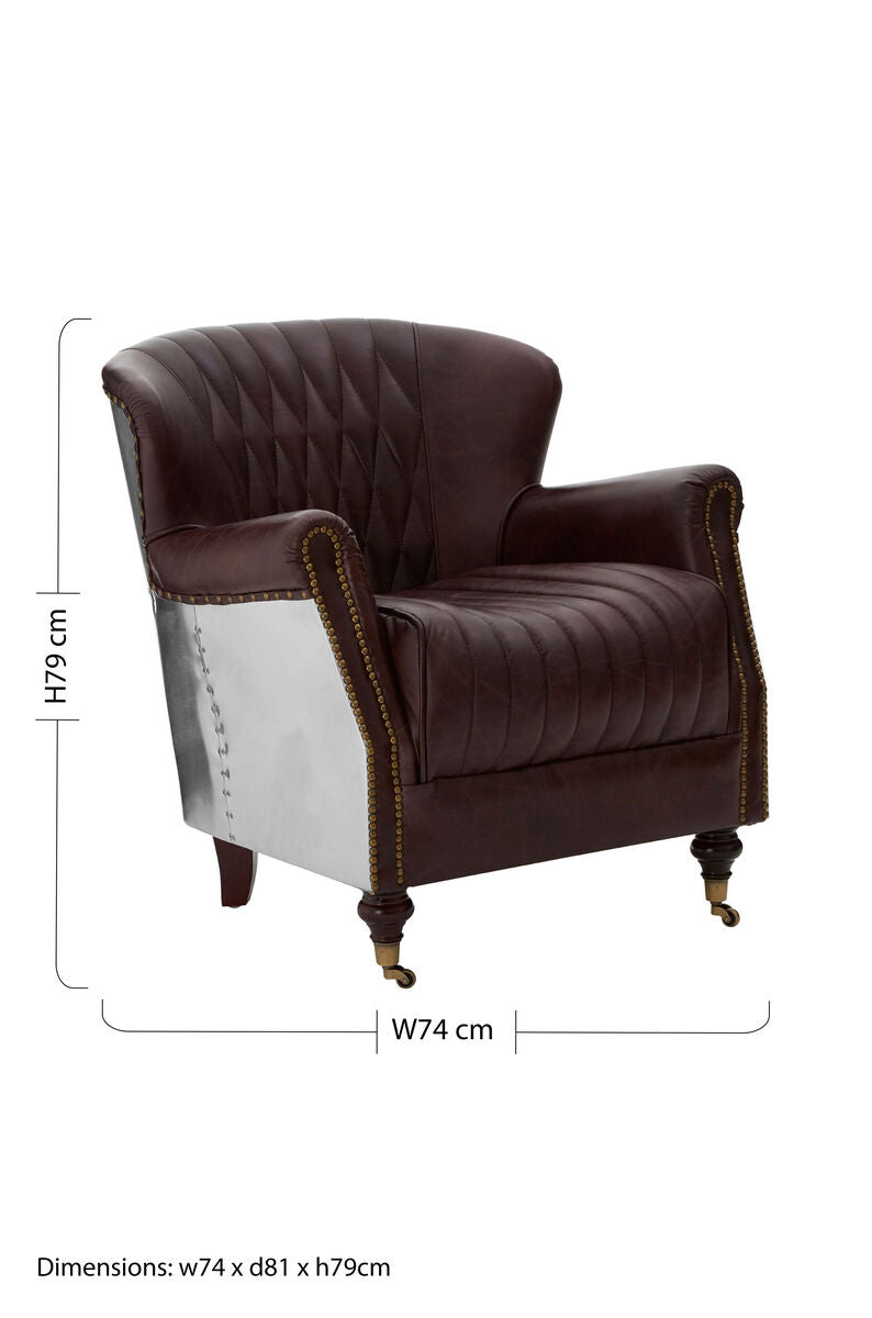 Victor Brown Leather Armchair