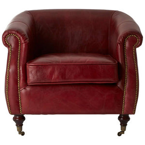 Victor Red Leather Armchair