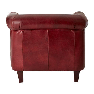 Victor Deep Red Leather Armchair - Image 5