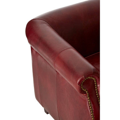 Victor Deep Red Leather Armchair - Image 6