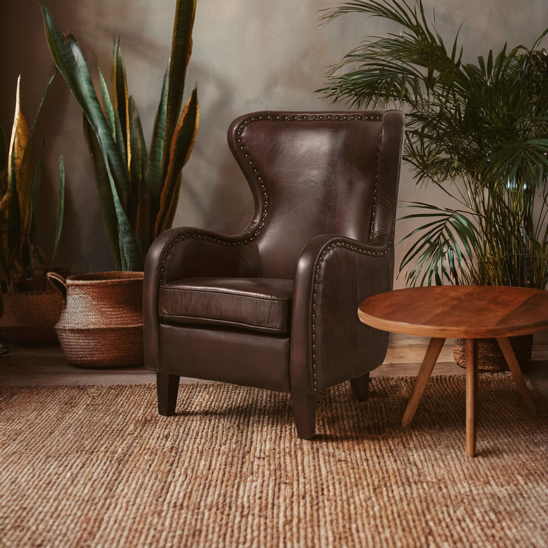 Victor Dark Coffee Leather Armchair