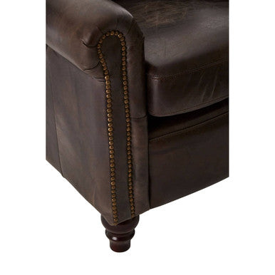 Victor Dark Grey Brown Leather Armchair - Image 7