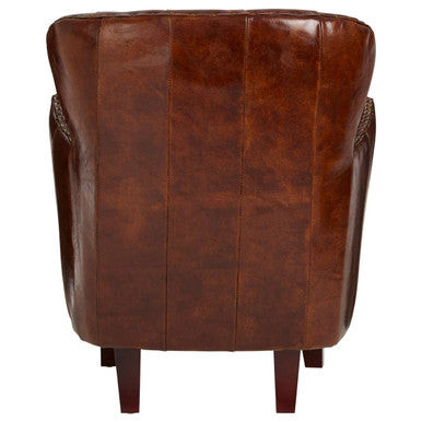 Victor Mocha Brown Button Back Armchair