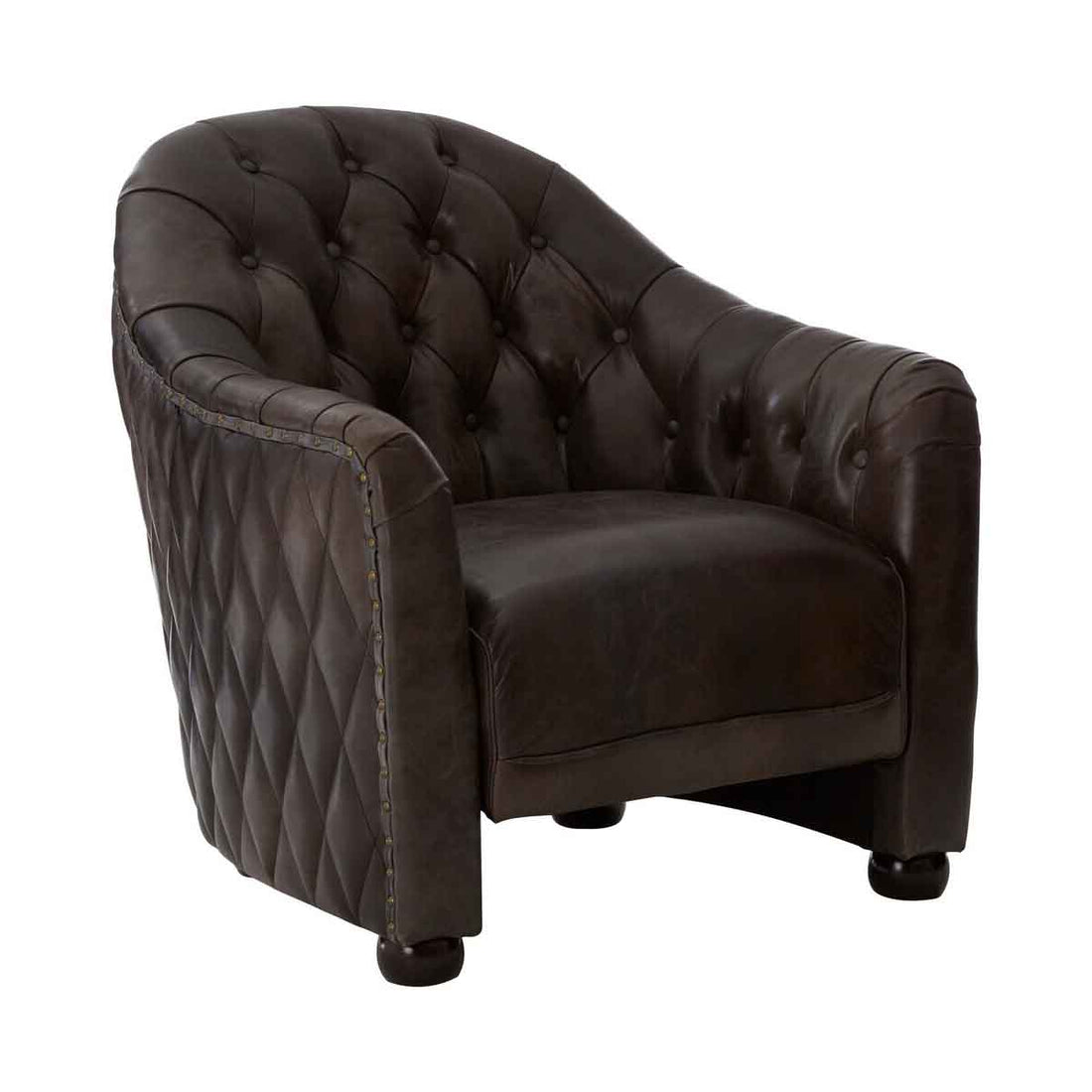 Victor Grey Leather Classic Armchair