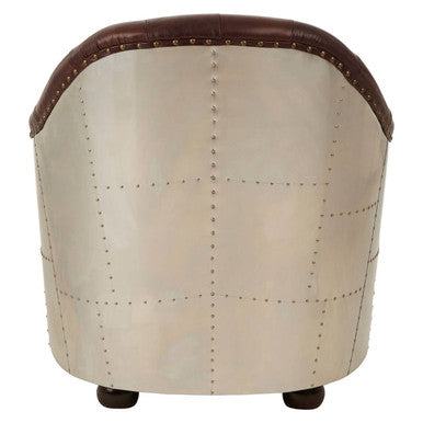 Victor  Brown Leather Tub Chair - Image 5