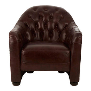 Victor  Brown Leather Tub Chair