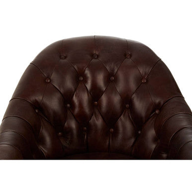 Victor  Brown Leather Tub Chair - Image 9