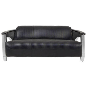 Victor 3 Seat Black Leather Sofa