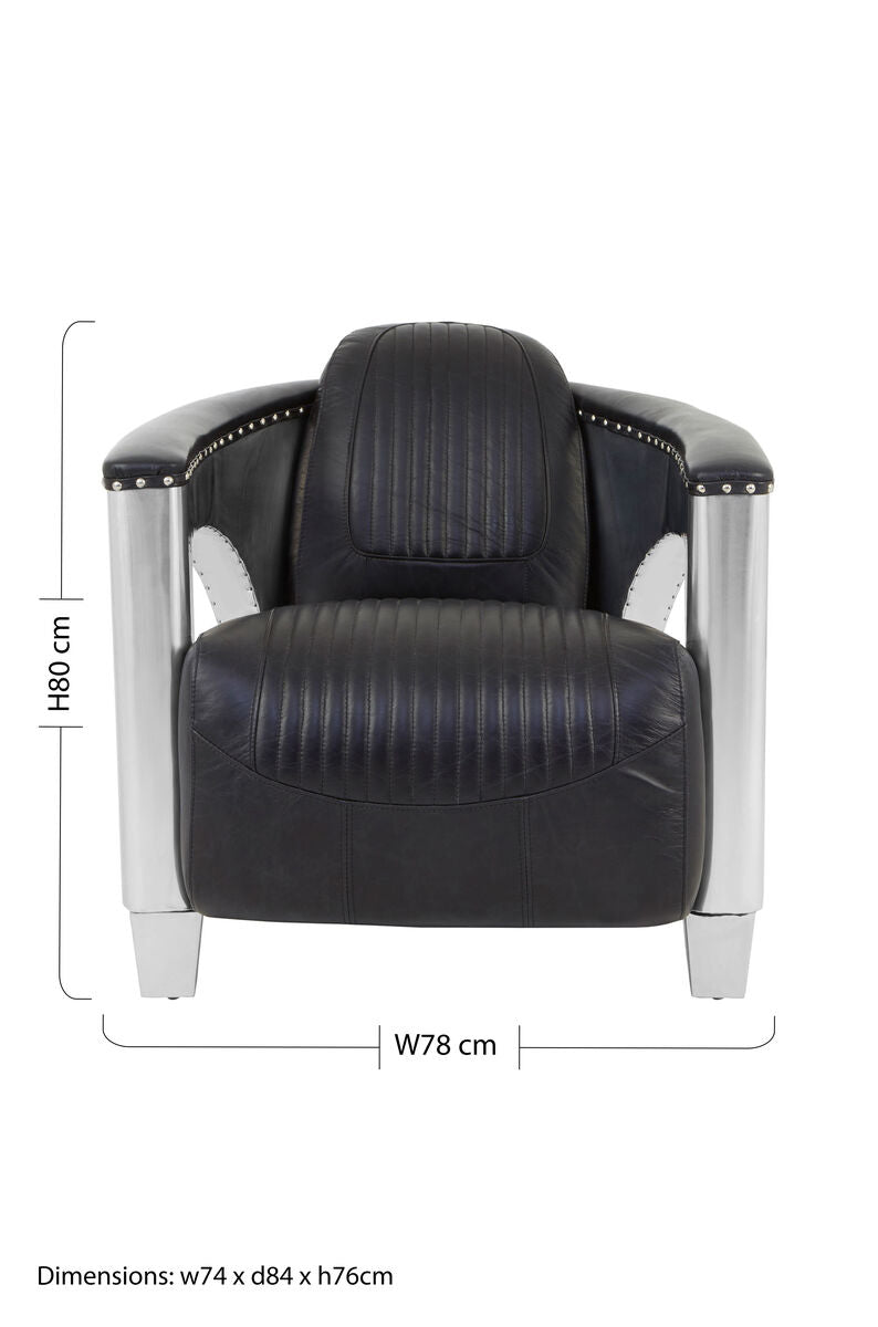 Victor Black Leather Sofa Chair