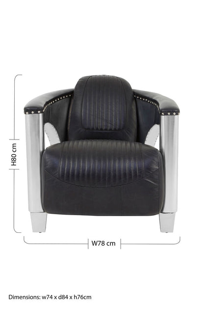 Victor Black Leather Sofa Chair