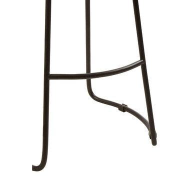 Lyon Oak Wood and Black Metal Bar Stool - Image 7