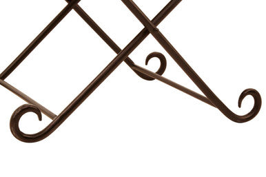 Buffalo Light Brown Leather And Iron Stool - Image 7