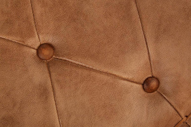 Buffalo Light Brown Leather And Iron Stool