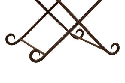 Buffalo Tan Leather And Iron Folding Stool