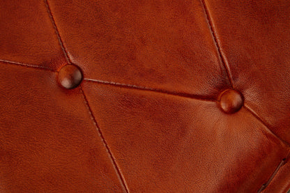 Buffalo Tan Leather And Iron Folding Stool