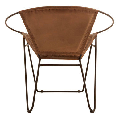 Buffalo Brown Leather Modern Sling Chair - Image 4