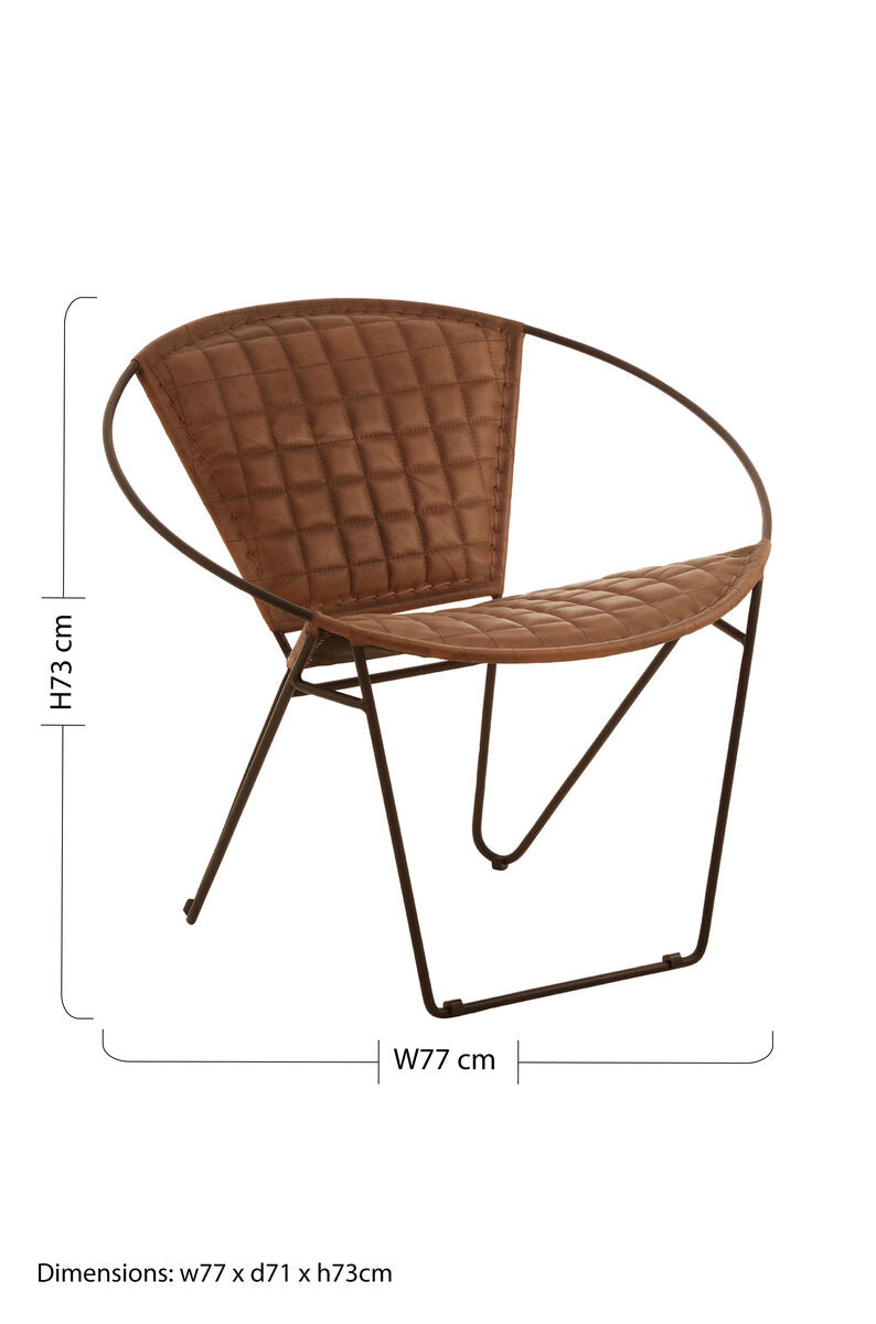 Buffalo Brown Leather Modern Sling Chair - Image 8