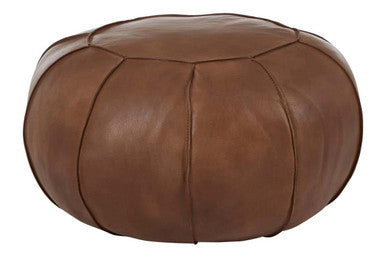 Buffalo Brown Leather Pouffe
