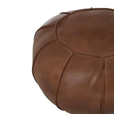 Buffalo Brown Leather Pouffe - Image 6