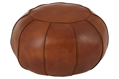 Buffalo Tan Leather Pouffe - Image 2