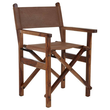 Buffalo Brown Leather Folding Chair - Image 2