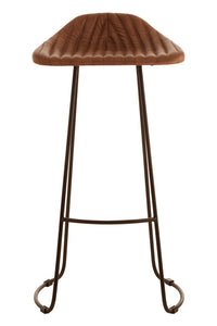 Buffalo Brown Leather Bar Stool