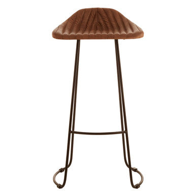 Buffalo Brown Leather Bar Stool