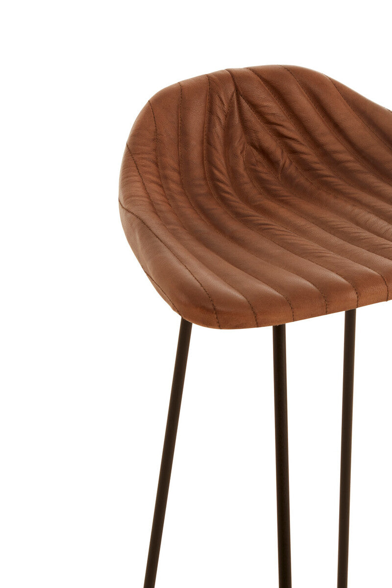 Buffalo Brown Leather Bar Stool - Image 5