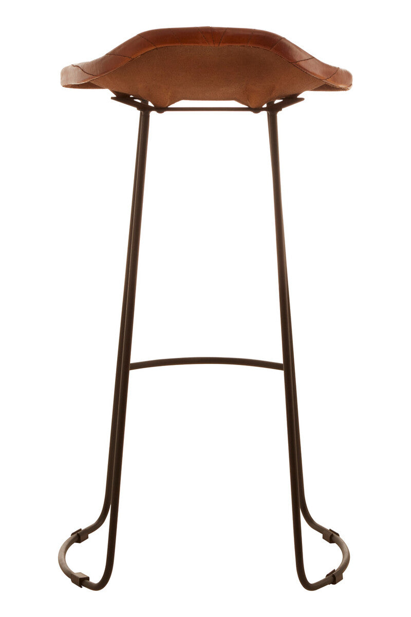 Buffalo Tan Leather Bar Stool - Image 4