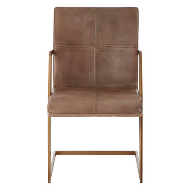Buffalo Grey Leather And Iron Chair